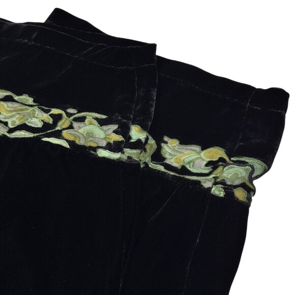 Citron Santa Monica Velvet Wide Leg Crop Culottes Pants SZ M Whimsigoth Boho - Picture 10 of 12